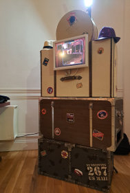 borne photo mariage theme voyage